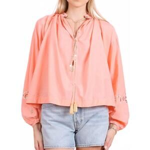 NEW THIERRY COLSON guise long sleeve top in dawn pink